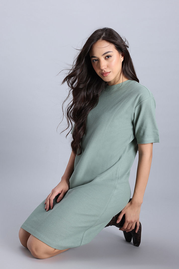 Zivame 2 Mile Fashion Knit Cotton Loungewear Dress - Iceberg Green — image 5